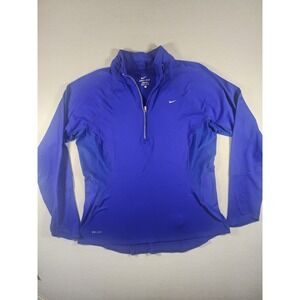 Nike Pullover Women L Purple Quarter-Zip Dri-FIT Mesh Panel Athletic Long Sleeve